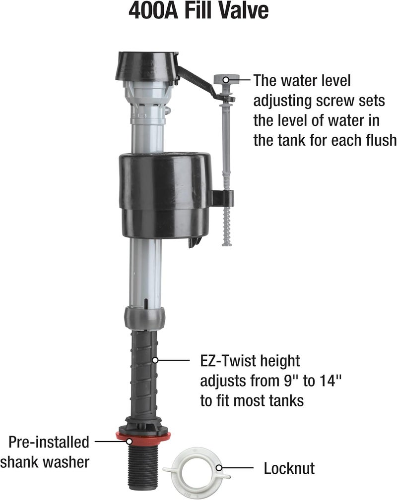 Fluidmaster K-400A-023 Mansfield Toilet Fill Valve and Flush Valve Seal Repair Kit - Image 2
